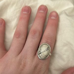 White Buffalo Turquoise Ring